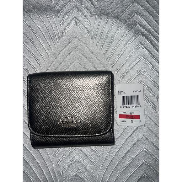 Coach Metallic Blue Crossbody & Glitter Tri-Fold Wallet – 2 Purses Set. Sale!! - Picture 8 of 10